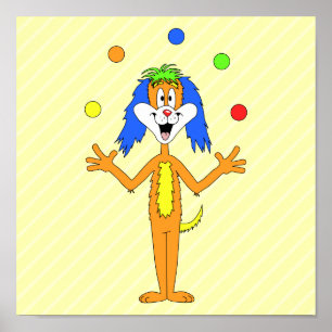 Poster O Cachorro de Cartoon Brilhante e Colorido Malabar