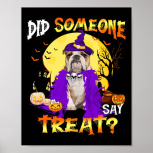 Poster O Cachorro Halloween Alguém Disse Tratar
