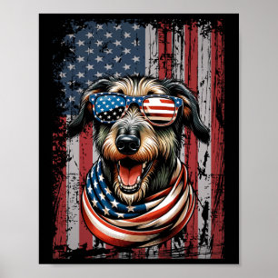Poster O Cachorro Irlandês Wolfhound Passa A Bandeira Dos