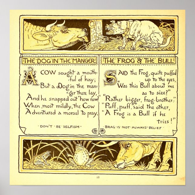 Poster O Cachorro no Manger Walter Crane (Frente)