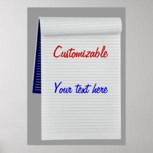 Poster O caderno nota customizável