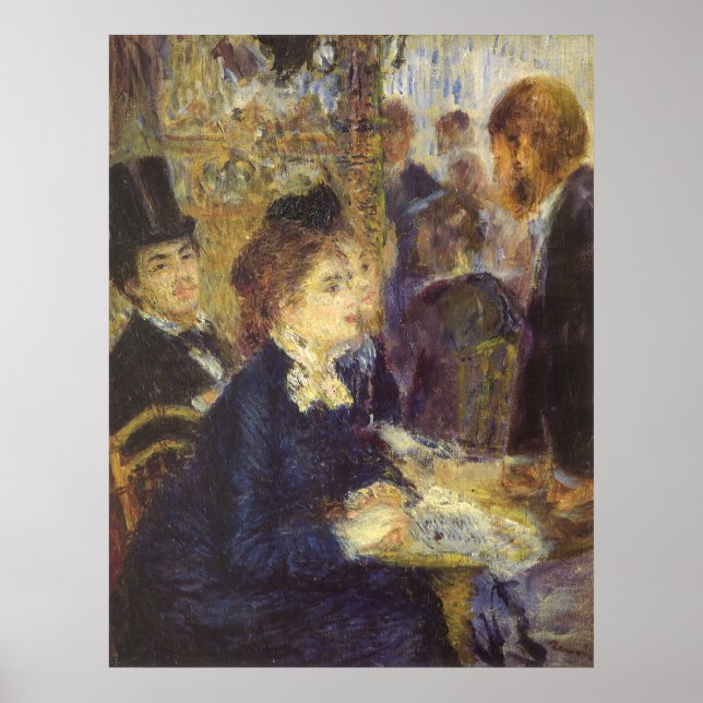 Pôster O café de Pierre Renoir, Impressionismo Vintage (Frente)