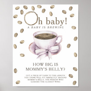 Poster O café está sendo preparado Quão grande é a barrig