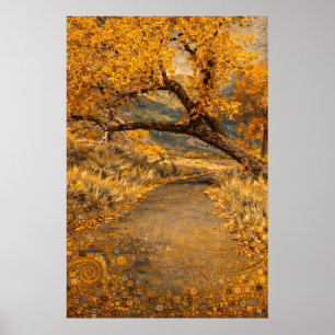 Poster O Caminho Dourado Inspirado em Klimt