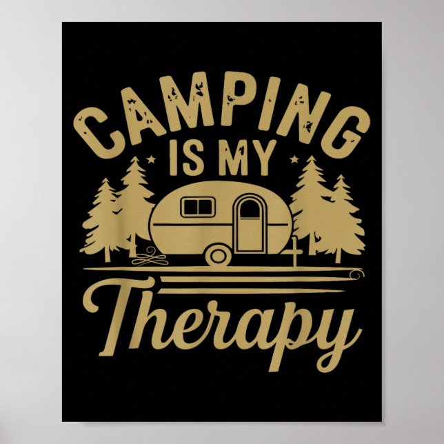 Poster O camping é minha terapia (Frente)