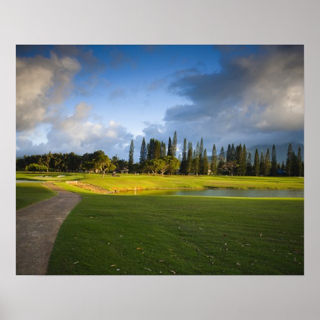 Pôster O campo de golfe Makai em Princeville (Frente)