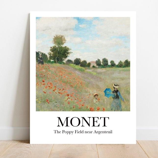 Poster O Campo Poppy perto do Argenteuil por Claude Monet (
Monet Poppy Field Poster: Vibrant impressionist landscape, red flowers sway in the breeze)