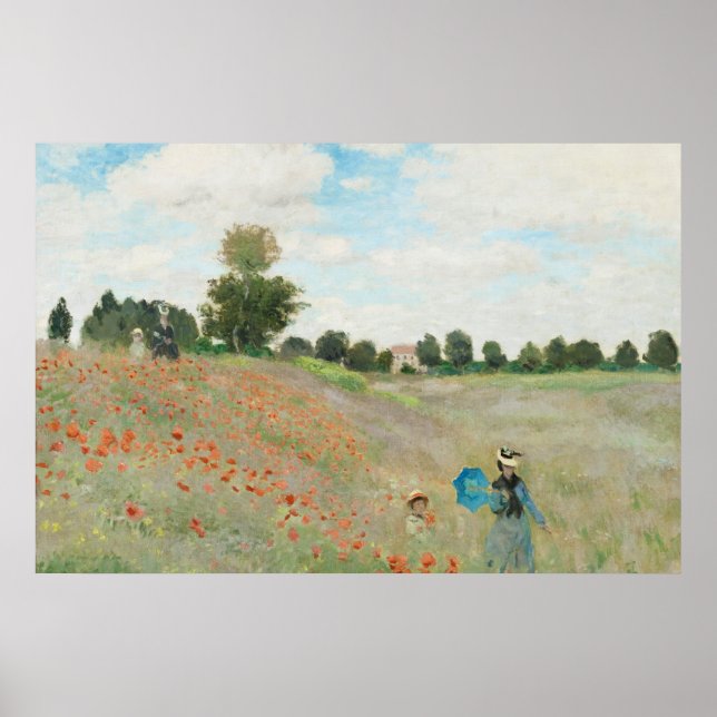 Poster O Campo Poppy perto do Argenteuil por Claude Monet (Frente)