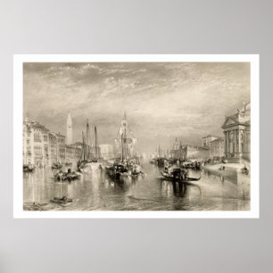 Poster O canal grande, Veneza, gravada por William Mille