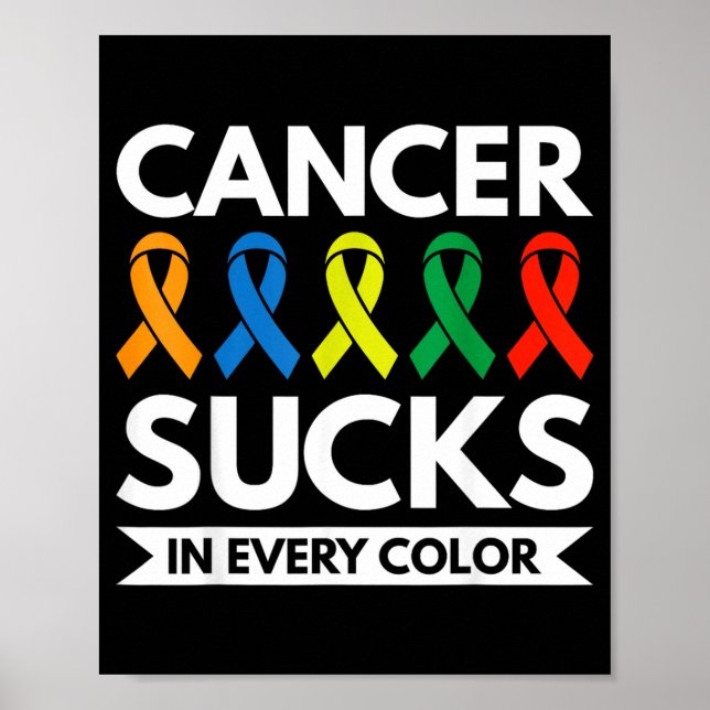 Poster O Cancro É Terrível Em Qualquer Cor (Frente)