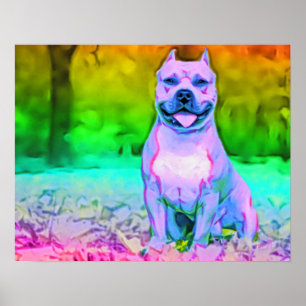 Pôster O cão americano de Terrier de pitbull