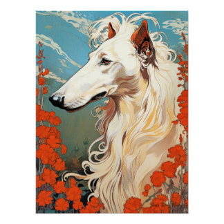 Pôster O Cão Borzoi 003 - Natalia Mucha
