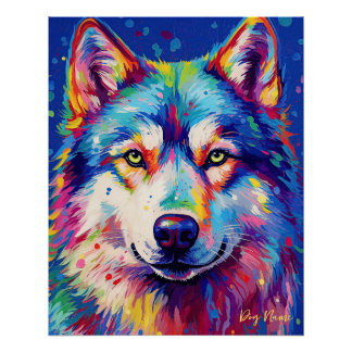 Pôster O Cão Husky Siberiano 005 - Zetton Ziana