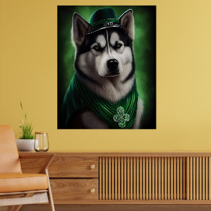 Poster O cão Malamute do Alasca na Rua.