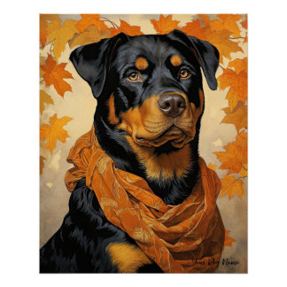 Pôster O Cão Rottweiler 001 - Odessa Leyendecker