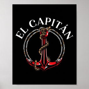 Poster O Capitão Âncora Barco Navio Capitão Comandante Ma