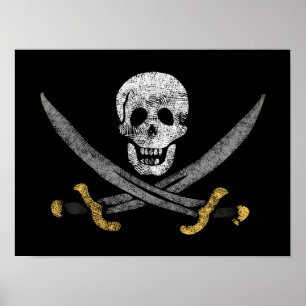 Poster O Capitão Jack Rackham, Jolly Roger Pirate Flag