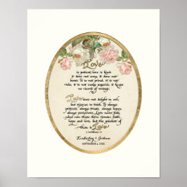 Pôster O Capítulo Do Amor, 1 Corinthians 13 Caligrafia