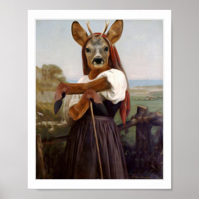Poster O Caro Pastor de Bouguereau (Frente)