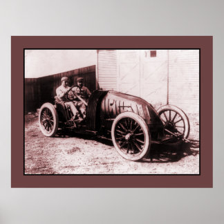 Poster O carro de corrida francês Siszt em seu automóvel