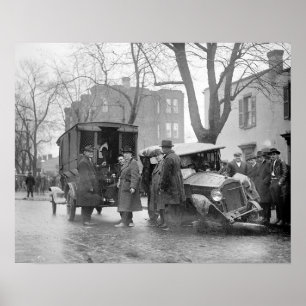 Pôster O Carro destruído do Bootlegger, 1922. Foto do