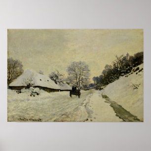 Poster O carro, ou estrada sob a neve em Honfleur, 1865
