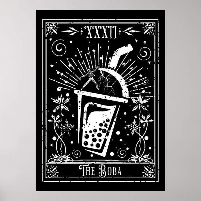 Poster O Cartão Boba Tea Tarot (Frente)