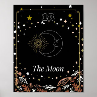Poster O cartão de tarô da Lua, celestial