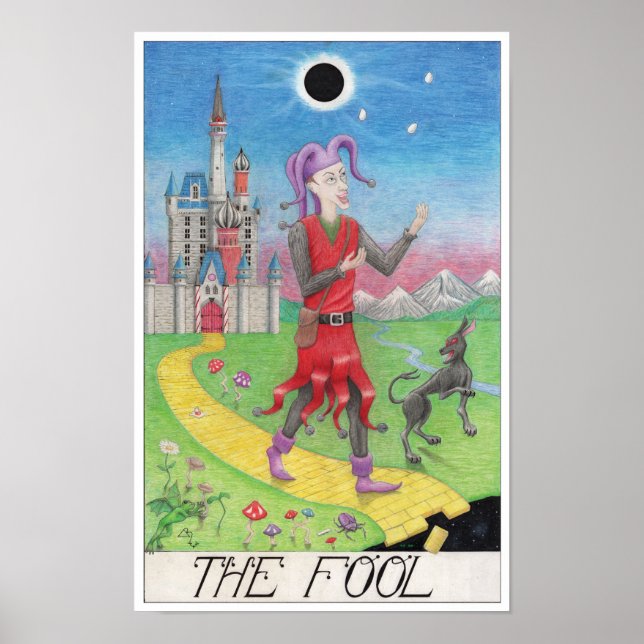 Poster O cartão de tarô do Louco (Frente)