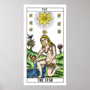 Poster O cartão de Tarot da estrela
