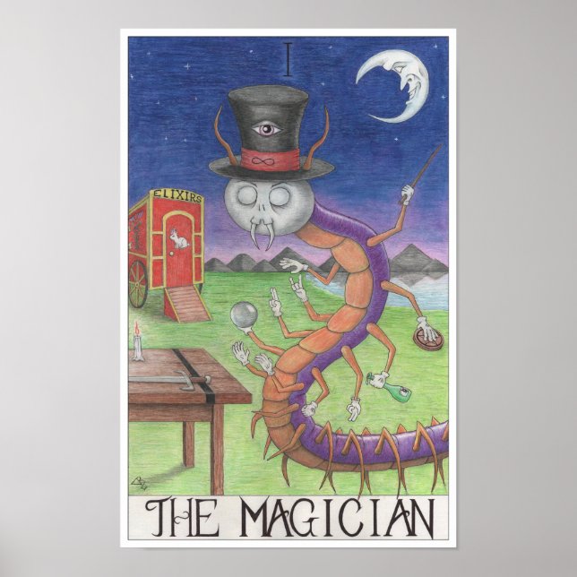 Poster O cartão de tarot do Mago (Frente)