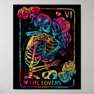 Poster O Cartão de Tarot dos Amantes Gótico Oculto Beijan