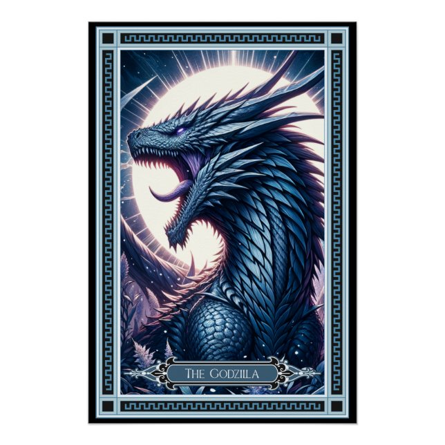 Pôster O Cartão Godzilla Tarot (Frente)