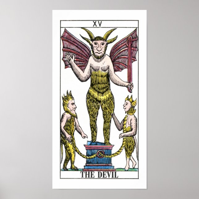 Pôster O Cartão Tarot do Diabo (Frente)
