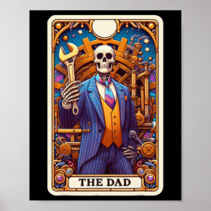 Poster O cartão tarot do pai esqueleto dia dos pais papai