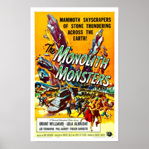 Poster O cartaz cinematográfico do vintage dos monstro d