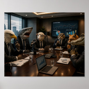 Poster O Cartaz da Reunião de Negócios