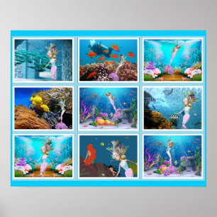 Poster O Cartaz da Sereia de Boneca Famosa no Mundo