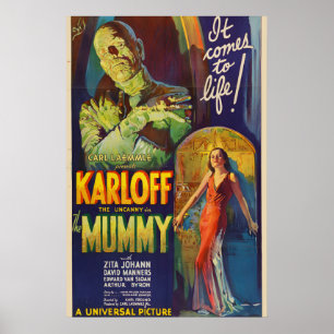 Poster O Cartaz de Filme de Monstro ao Estilo Vintage The