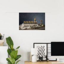 O Cartaz de Hanukkah O Óleo e a Luz
