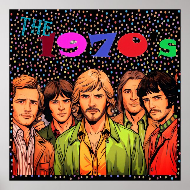 Poster O Cartaz de Parede 24x24" com Estilo Retro dos Ano (Frente)