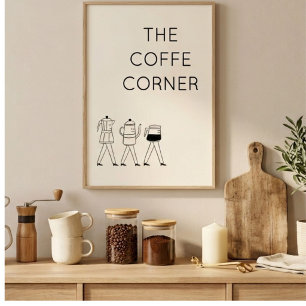 Poster O Cartaz do Canto do Café Parede Minimalista de