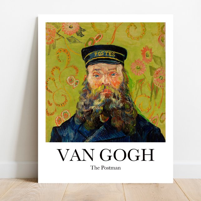 Poster O carteiro de Vincent van Gogh (Van Gogh's Postman: Bold colors, postman portrait. Bright yellow & blue. A touch of Impressionism)