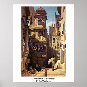 Pôster O carteiro em Rosenthal por Carl Spitzweg