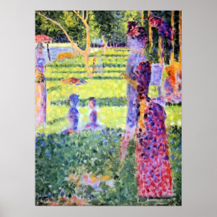 Pôster O casal por Georges Seurat, Pointillism do vintage