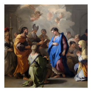 Pôster O Casamento da Virgem de Luca Giordano