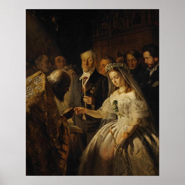 Poster O Casamento Desigual (1862) de Vasily Pukirev (Frente)