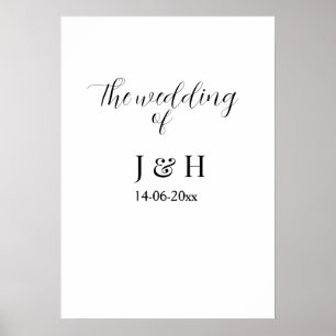 Poster O casamento do nome do casal simples data mínima