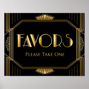Pôster O casamento favorece o art deco do sinal   Gatsby