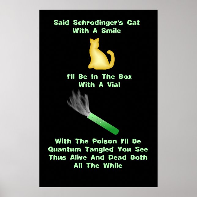 Poster O Cat Limerick de Schrodinger (Frente)